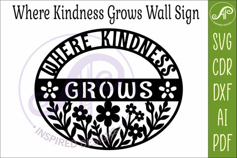 Where Kindness Grows SVG | Teacher Classroom Wall Sign SVG APInspireddesigns 