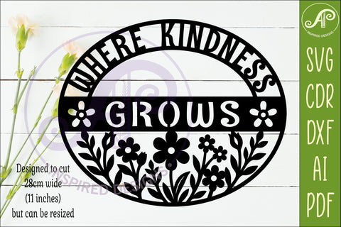Where Kindness Grows SVG | Teacher Classroom Wall Sign SVG APInspireddesigns 