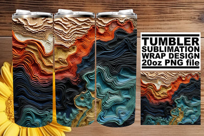 Whimsical 3D Abstract Delight: Tumbler Wrap Sublimation afrosvg 