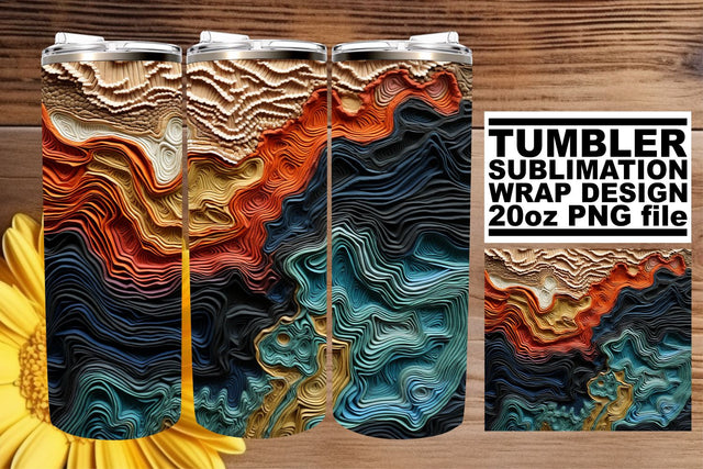 Whimsical 3D Abstract Delight: Tumbler Wrap Sublimation afrosvg 