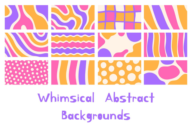 Whimsical Abstract Backgrounds Digital Pattern Rin Green 