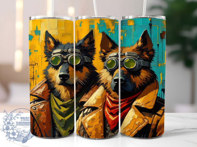 Whimsical Abstract Dog Tumbler Wrap, Whimsical Pet Art, Abstract Dog Pattern, Modern Pet Design, Dog Lover Gift, Creative Dog Art, Unique Pet Tumbler Sublimation ToriDesigns 
