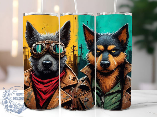 Whimsical Abstract Dog Tumbler Wrap, Whimsical Pet Art, Abstract Dog Pattern, Modern Pet Design, Dog Lover Gift, Creative Dog Art, Unique Pet Tumbler Sublimation ToriDesigns 