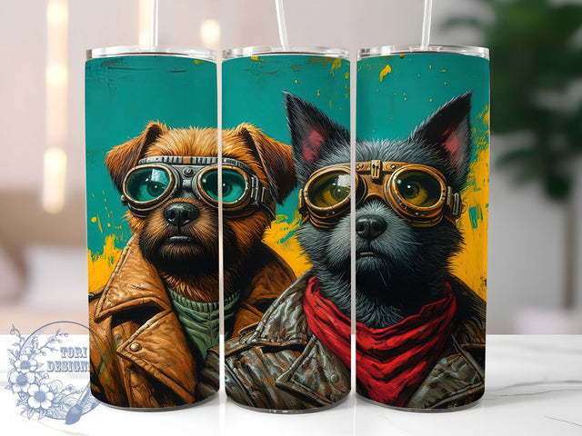 Whimsical Abstract Dog Tumbler Wrap, Whimsical Pet Art, Abstract Dog Pattern, Modern Pet Design, Dog Lover Gift, Creative Dog Art, Unique Pet Tumbler Sublimation ToriDesigns 