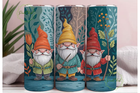 Whimsical Autumn Gnomes 20oz Tumbler Sublimation PixelChick 