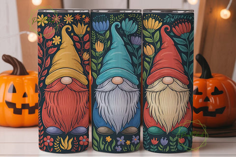Whimsical Autumn Gnomes 20oz Tumbler Sublimation PixelChick 