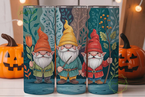 Whimsical Autumn Gnomes 20oz Tumbler Sublimation PixelChick 