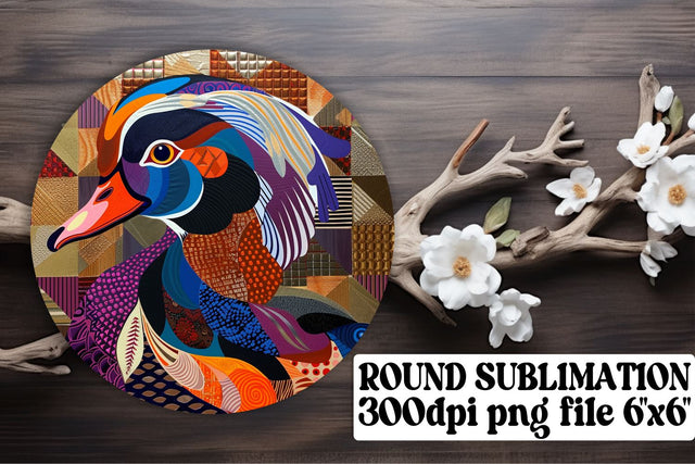 Whimsical Avian Circle Sublimation Designs Sublimation afrosvg 