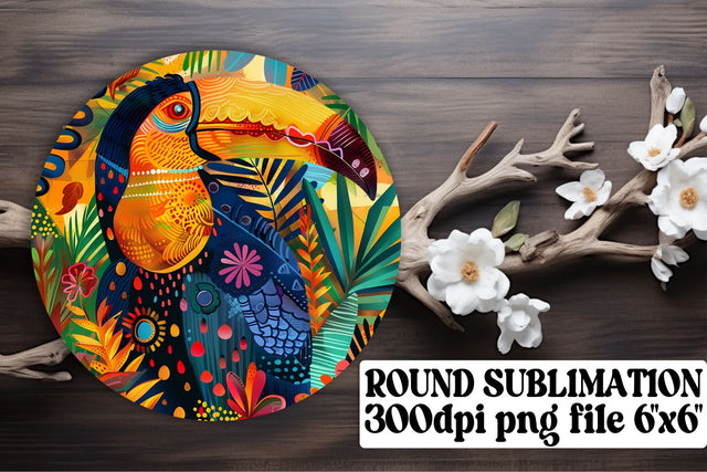 Whimsical Avian Circle Sublimation Designs Sublimation afrosvg 