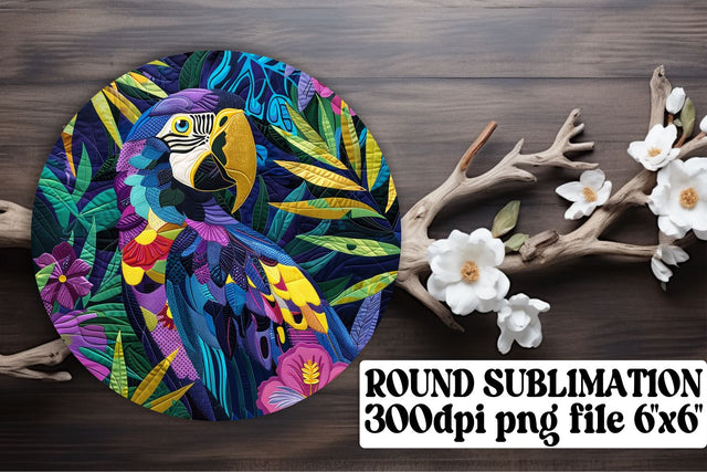 Whimsical Avian Keychain & Coaster Set Sublimation afrosvg 