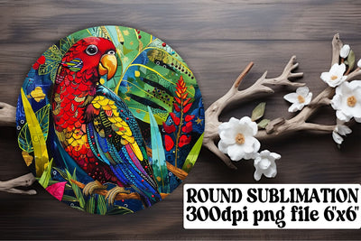 Whimsical Avian Keychain & Coaster Set Sublimation afrosvg 