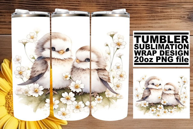 Whimsical Avian Tumbler Design Sublimation afrosvg 