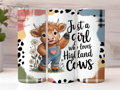 Whimsical Baby Highland Cow Girl Tumbler, Highland Cow Girl Tumbler, Rustic Cow Wrap, Whimsical Baby Cow Wrap, Country Farm Animal Wrap, Sublimation Design, Trendy Gift Idea Sublimation Lara' s Designs 