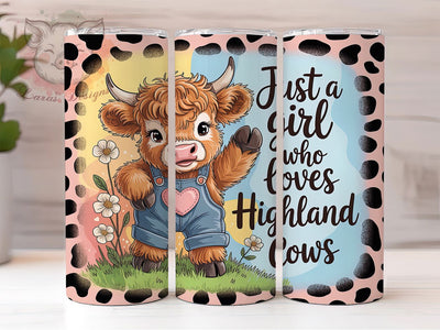 Whimsical Baby Highland Cow Girl Tumbler, Highland Cow Girl Tumbler, Rustic Cow Wrap, Whimsical Baby Cow Wrap, Country Farm Animal Wrap, Sublimation Design, Trendy Gift Idea Sublimation Lara' s Designs 