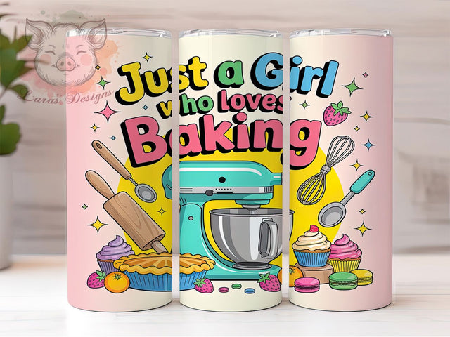 Whimsical Baking Lover Tumbler, Magical Snacks Pattern, Cute Baking Design, 20Oz Sublimation Wrap, Whimsical Kitchen Art, Sweet Treat Texture, Tumbler Sublimation Sublimation Lara' s Designs 