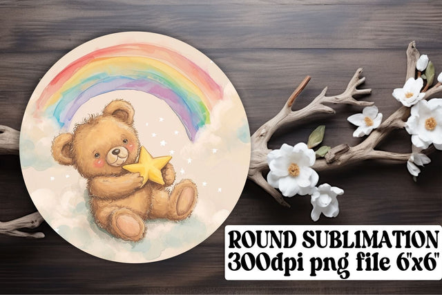 Whimsical Bear Sublimation Magic in Circles Sublimation afrosvg 