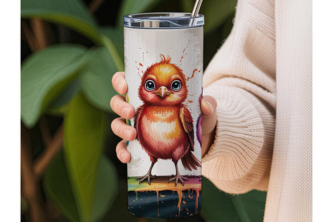 Whimsical Birds 20oz Tumbler Wrap Sublimation DesignSVG 