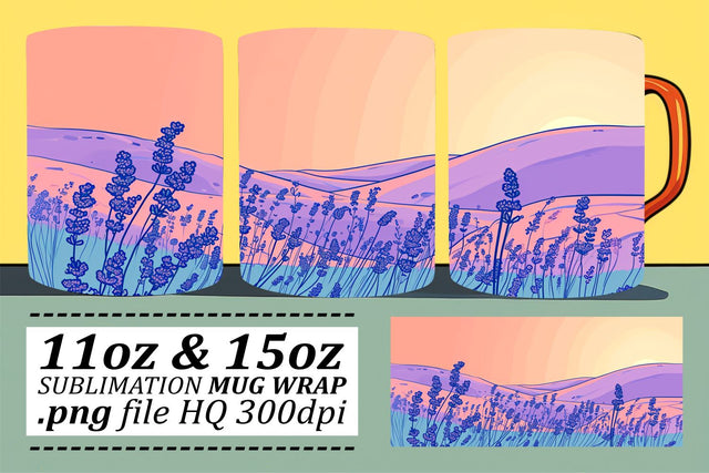 Whimsical Blossom Meadow Mug Pattern Design Sublimation afrosvg 