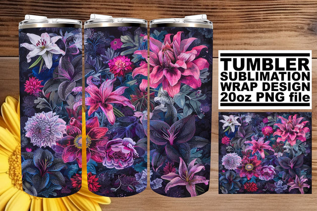 Whimsical Blossom Paradise 20oz: Paradise of whimsical blooms Sublimation afrosvg 
