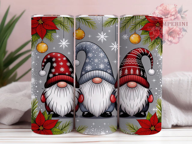 Whimsical Blue Christmas Gnome Tumbler, Whimsical Holiday, Blue Gnome Art, Gnome Tumbler, 20Oz Wrap Design, Holiday Sublimation, Whimsical Christmas Design Sublimation Li Zamperini 