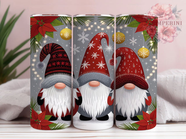 Whimsical Blue Christmas Gnome Tumbler, Whimsical Holiday, Blue Gnome Art, Gnome Tumbler, 20Oz Wrap Design, Holiday Sublimation, Whimsical Christmas Design Sublimation Li Zamperini 