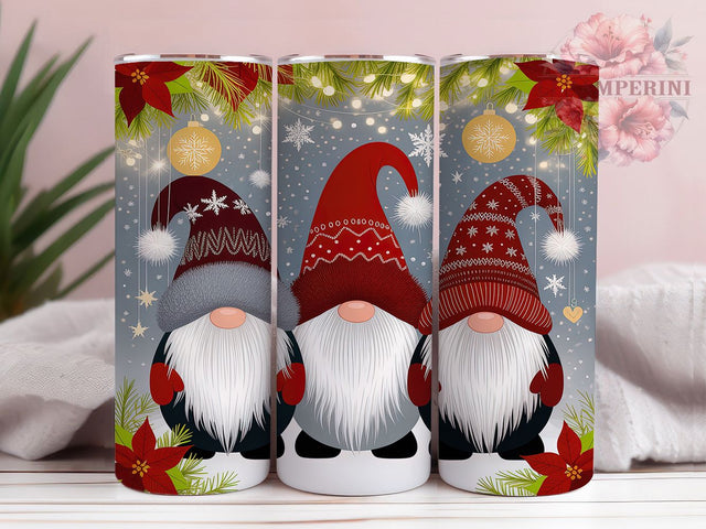 Whimsical Blue Christmas Gnome Tumbler, Whimsical Holiday, Blue Gnome Art, Gnome Tumbler, 20Oz Wrap Design, Holiday Sublimation, Whimsical Christmas Design Sublimation Li Zamperini 