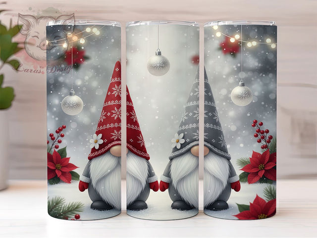 Whimsical Blue Christmas Gnomes Tumbler, Whimsical Blue Gnome Sublimation Design, Festive Holiday Cup Art, 20oz Xmas Tumbler, Cute Gnome Mug, Stylish Christmas Cup, Cozy Holiday Wrap Sublimation Lara' s Designs 