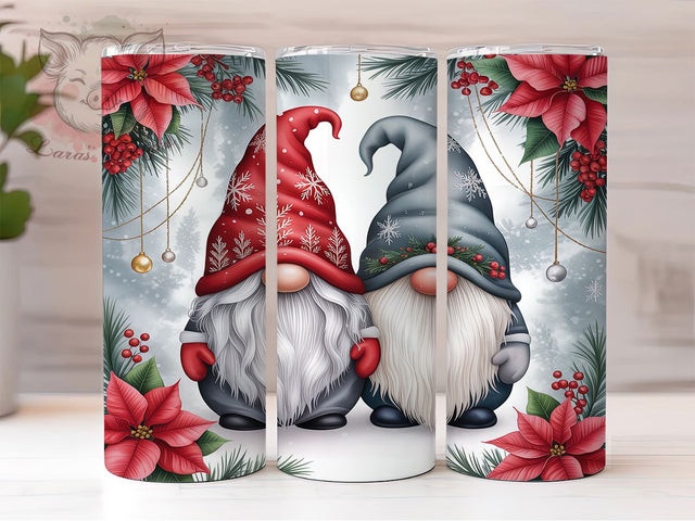 Whimsical Blue Christmas Gnomes Tumbler, Whimsical Blue Gnome Sublimation Design, Festive Holiday Cup Art, 20oz Xmas Tumbler, Cute Gnome Mug, Stylish Christmas Cup, Cozy Holiday Wrap Sublimation Lara' s Designs 