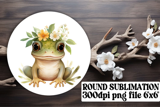 Whimsical Boho Animals with Flowers: Sublimation Round Set Sublimation afrosvg 