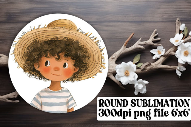 Whimsical Boho Youth Sublimation: Circle Car Coaster Magic Sublimation afrosvg 