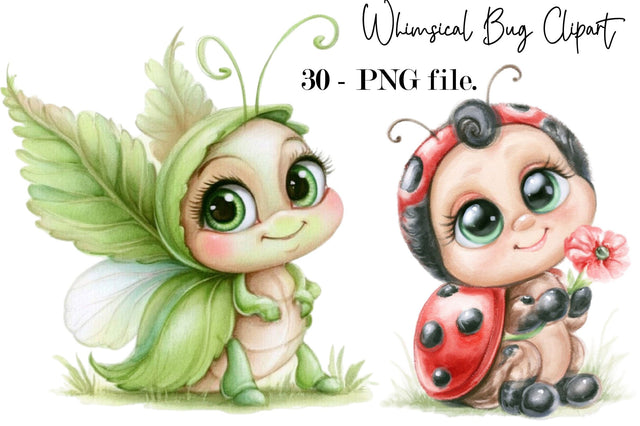 Whimsical Bug Clipart Bundle PNG Sublimation SVGArt 