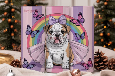 Whimsical Bulldog Puppy 20oz Tumbler Sublimation DesignSVG 