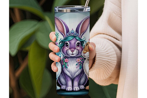 Whimsical Bunny Trio 20oz Tumbler Wrap Sublimation DesignSVG 