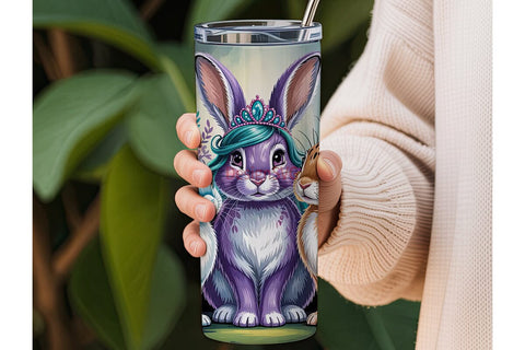 Whimsical Bunny Trio 20oz Tumbler Wrap Sublimation DesignSVG 