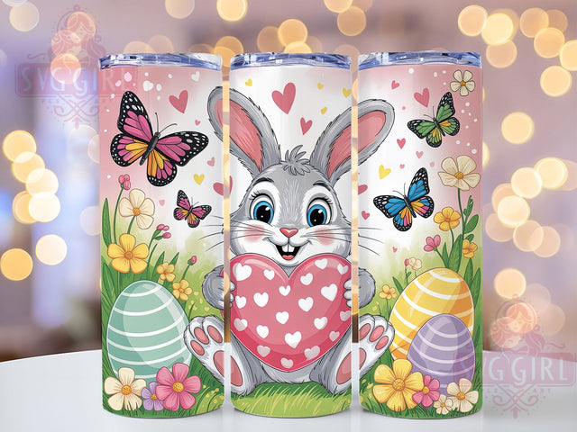 Whimsical Bunny With Heart Tumbler, Bunny With Heart Tumbler, Cute Bunny Wrap, Whimsical Easter Wrap, Spring Bunny Wrap, Sublimation Design, Trendy Gift Idea Sublimation SvggirlplusArt 