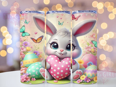 Whimsical Bunny With Heart Tumbler, Bunny With Heart Tumbler, Cute Bunny Wrap, Whimsical Easter Wrap, Spring Bunny Wrap, Sublimation Design, Trendy Gift Idea Sublimation SvggirlplusArt 