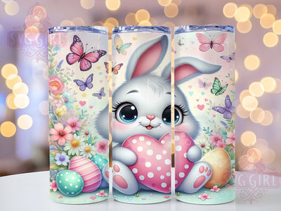 Whimsical Bunny With Heart Tumbler, Bunny With Heart Tumbler, Cute Bunny Wrap, Whimsical Easter Wrap, Spring Bunny Wrap, Sublimation Design, Trendy Gift Idea Sublimation SvggirlplusArt 
