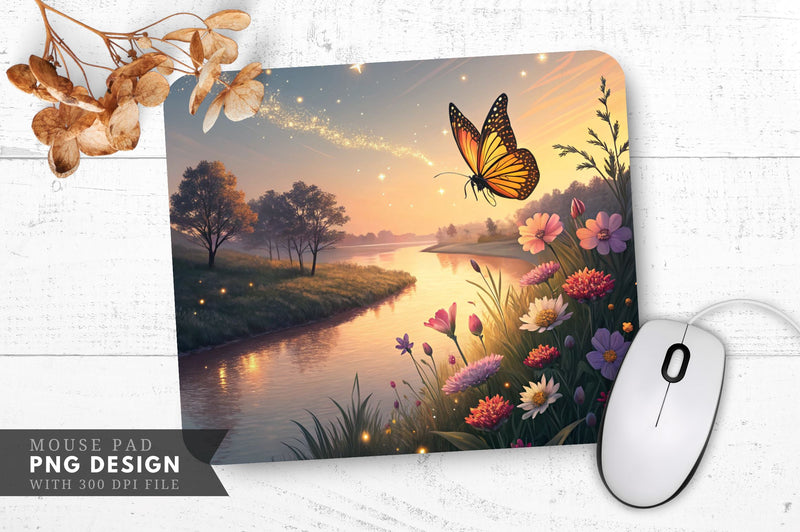 Whimsical Butterfly Dreams Mouse Pad PNG SVG Regulrcrative 