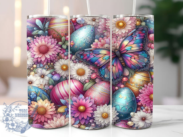 Whimsical Butterfly Easter Egg Tumbler, Butterfly Floral Tumbler, Spring Holiday Wrap, Whimsical Easter Wrap, Artistic Egg Design, Sublimation Design, Trendy Gift Idea Sublimation ToriDesigns 