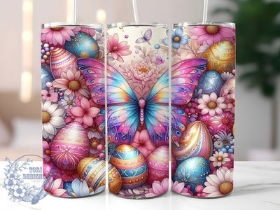 Whimsical Butterfly Easter Egg Tumbler, Butterfly Floral Tumbler, Spring Holiday Wrap, Whimsical Easter Wrap, Artistic Egg Design, Sublimation Design, Trendy Gift Idea Sublimation ToriDesigns 