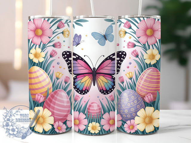 Whimsical Butterfly Easter Egg Tumbler, Butterfly Floral Tumbler, Spring Holiday Wrap, Whimsical Easter Wrap, Artistic Egg Design, Sublimation Design, Trendy Gift Idea Sublimation ToriDesigns 