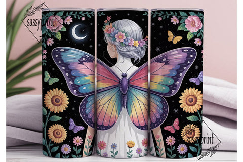 Whimsical Butterfly Fairy 20oz Tumbler Sublimation sassyprint 