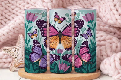 Whimsical Butterfly Garden 20oz Tumbler Sublimation DesignSVG 