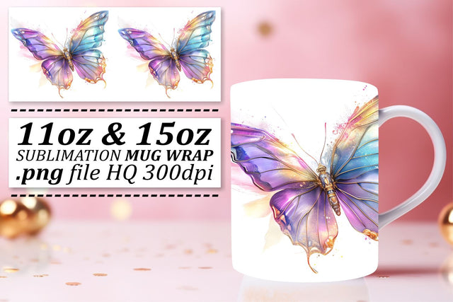 Whimsical Butterfly Mug Decor: Springtime Collection Sublimation afrosvg 