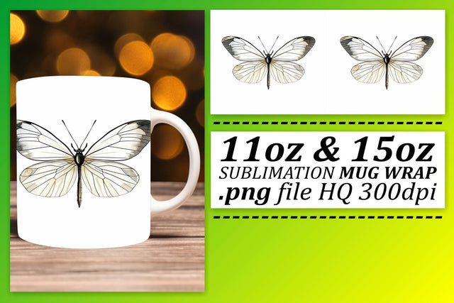 Whimsical Butterfly Mug Sublimation: Chic Elegance Sublimation afrosvg 