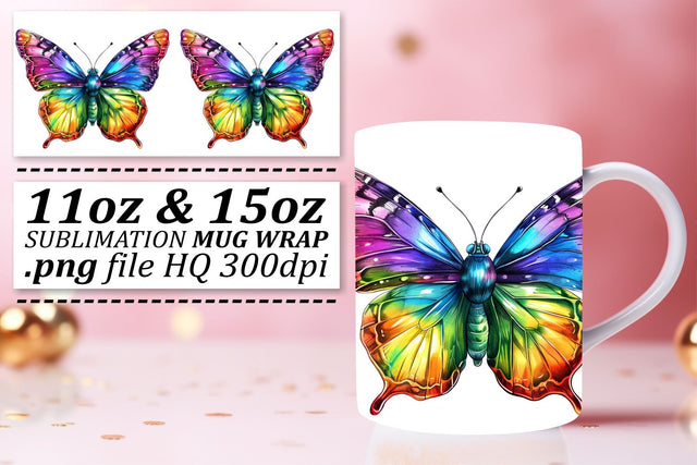 Whimsical Butterfly Mug Sublimation: Springtime Elegance Sublimation afrosvg 