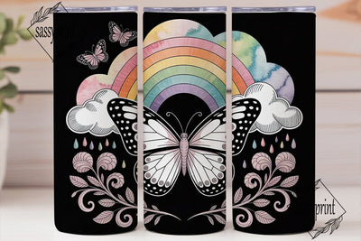 Whimsical Butterfly Rainbow 20oz Tumbler Sublimation sassyprint 