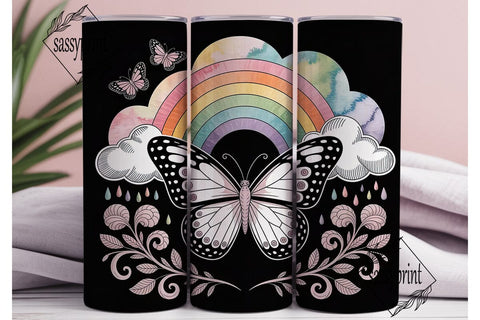 Whimsical Butterfly Rainbow 20oz Tumbler Sublimation sassyprint 