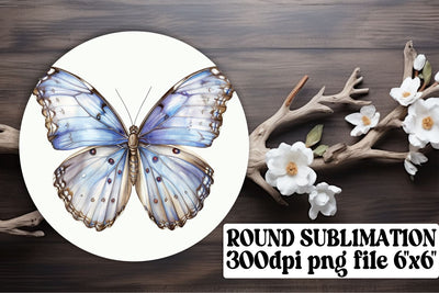 Whimsical Butterfly Sublimation Circle for Keychains and Car Drink Coasters Sublimation afrosvg 