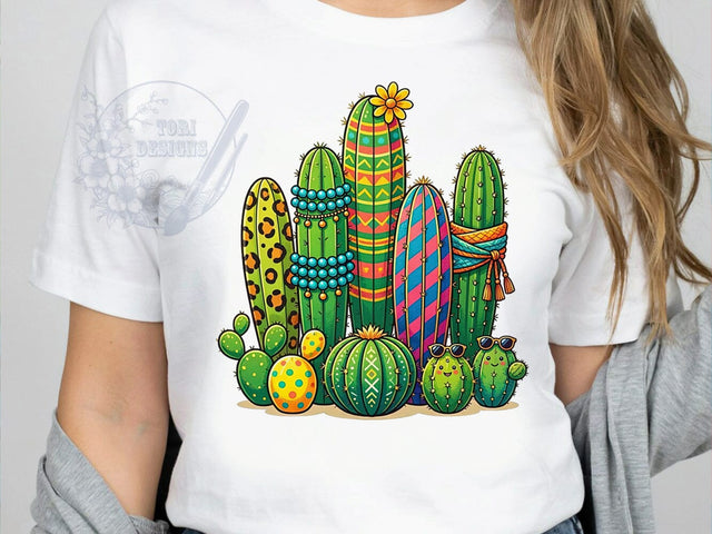 Whimsical Cactus Garden T-Shirt PNG, Cactus Garden, Whimsical Style, Nature Vibes, Desert Fashion, Sublimation PNG, Statement Shirt, Playful Apparel Sublimation ToriDesigns 